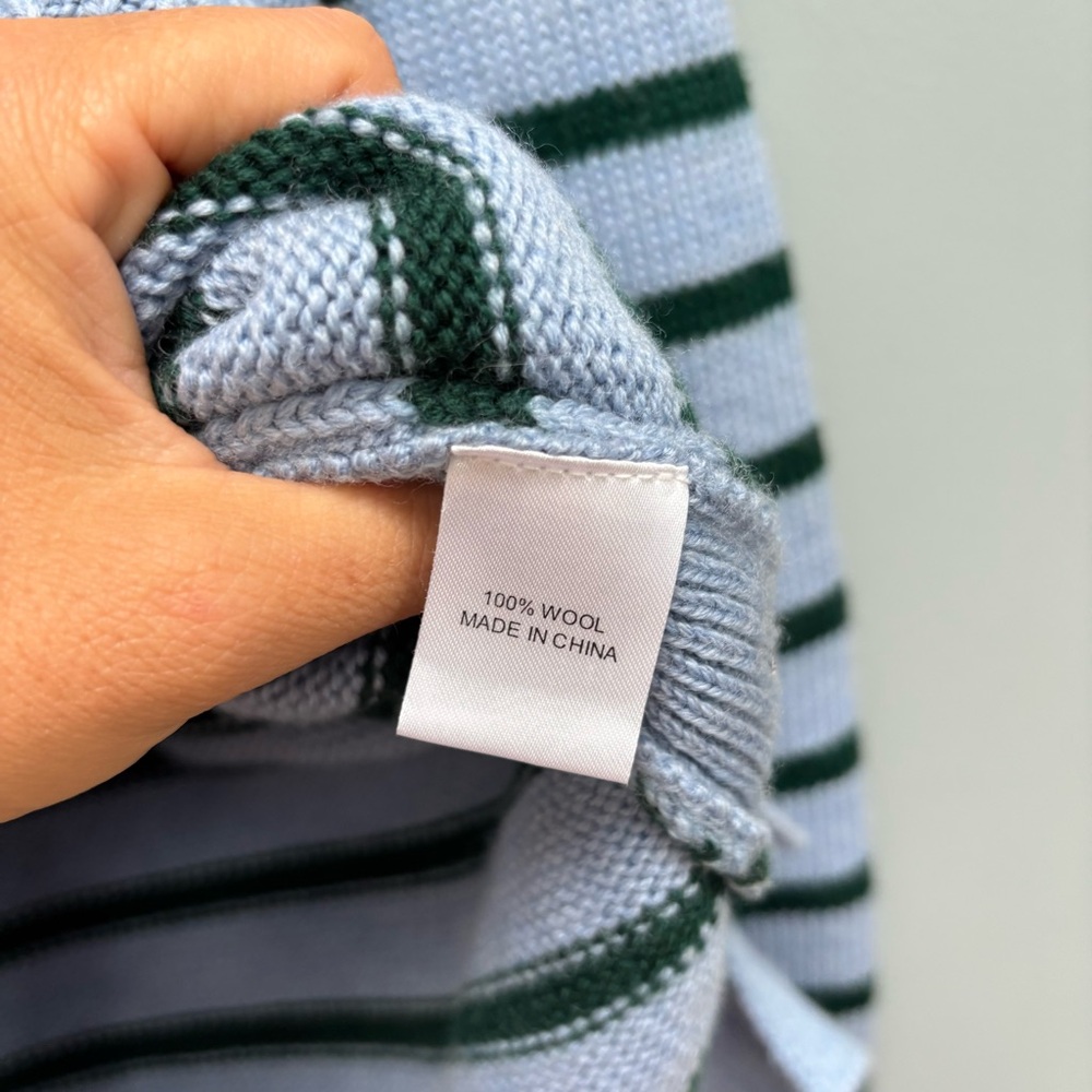 Tuckernuck Blue and Green Striped Turtleneck Sweater - Picture 7 of 8